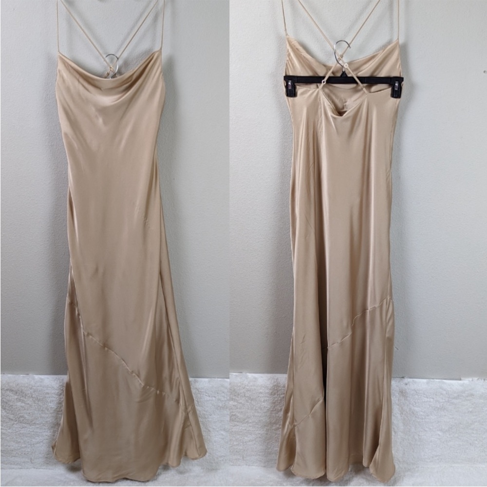 Show Me Your Mumu Tuscany Maxi Slip Women's Medium Champagne Luxe - Picture 2 of 11